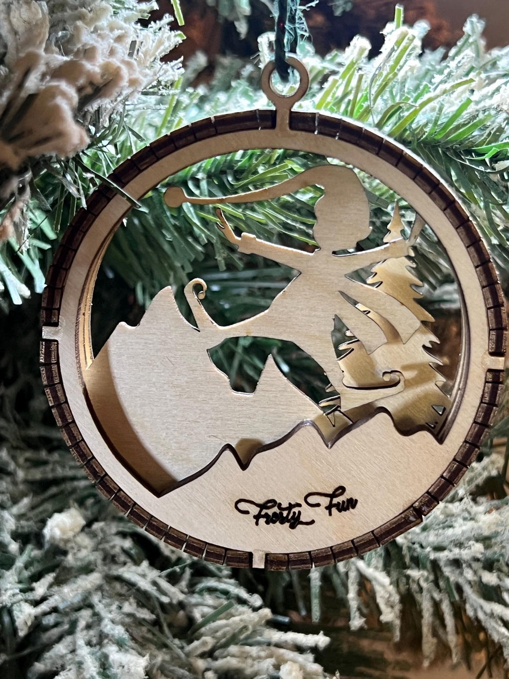 Handcrafted three-dimensional wooden ornament