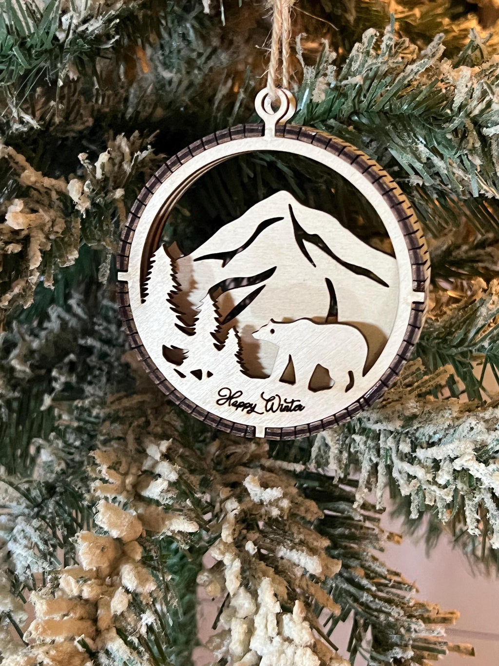 Handcrafted three-dimensional wooden ornament