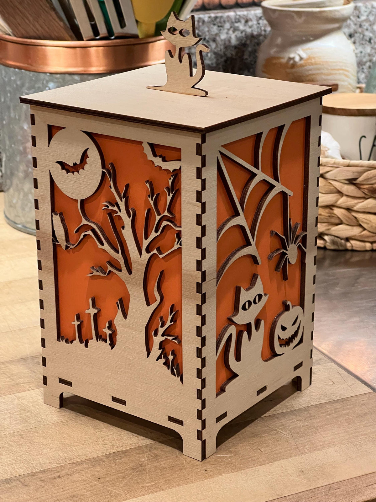 This is a Halloween tea lantern