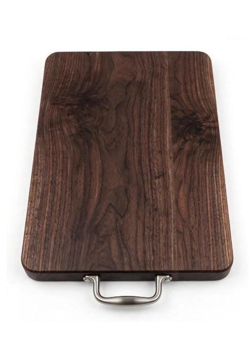 Black Walnut Cutting Board with Brushed Nickel Handle | Handmade Serving Board | Charcuterie Board | Custom Kitchen Gift