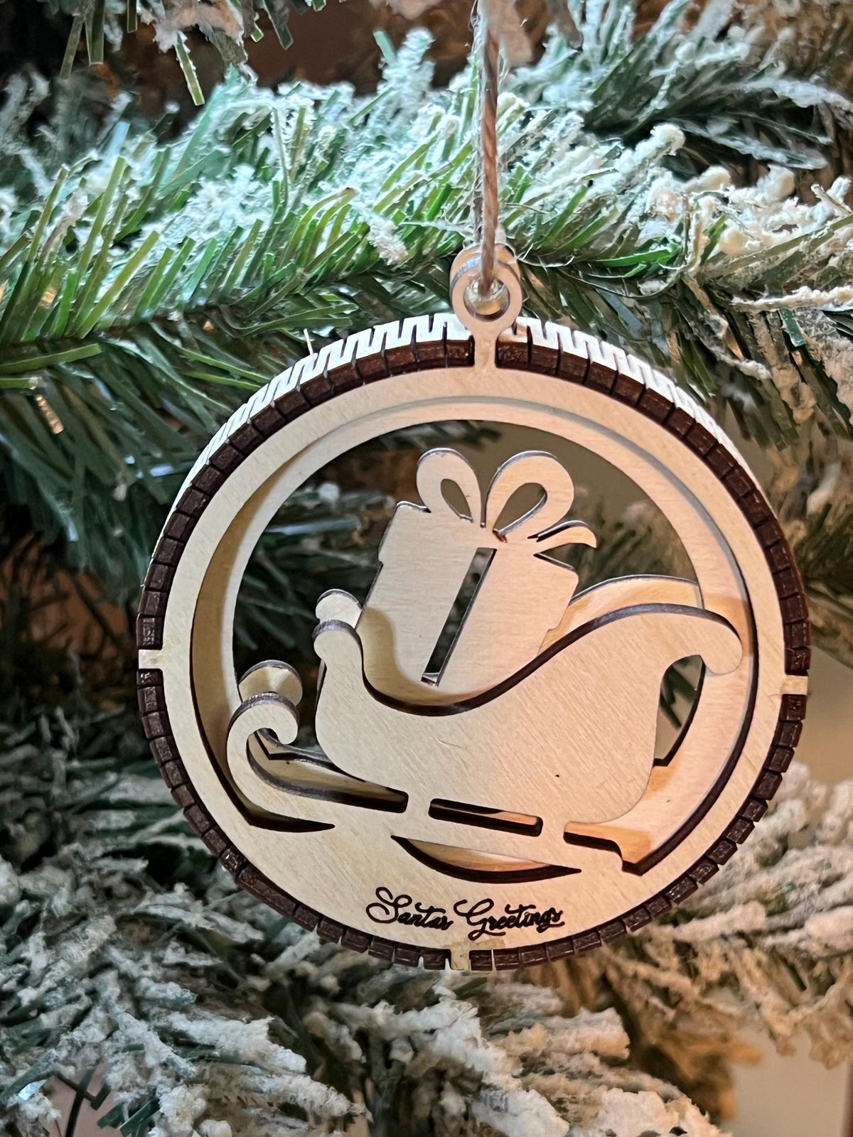 Handcrafted three-dimensional wooden ornament