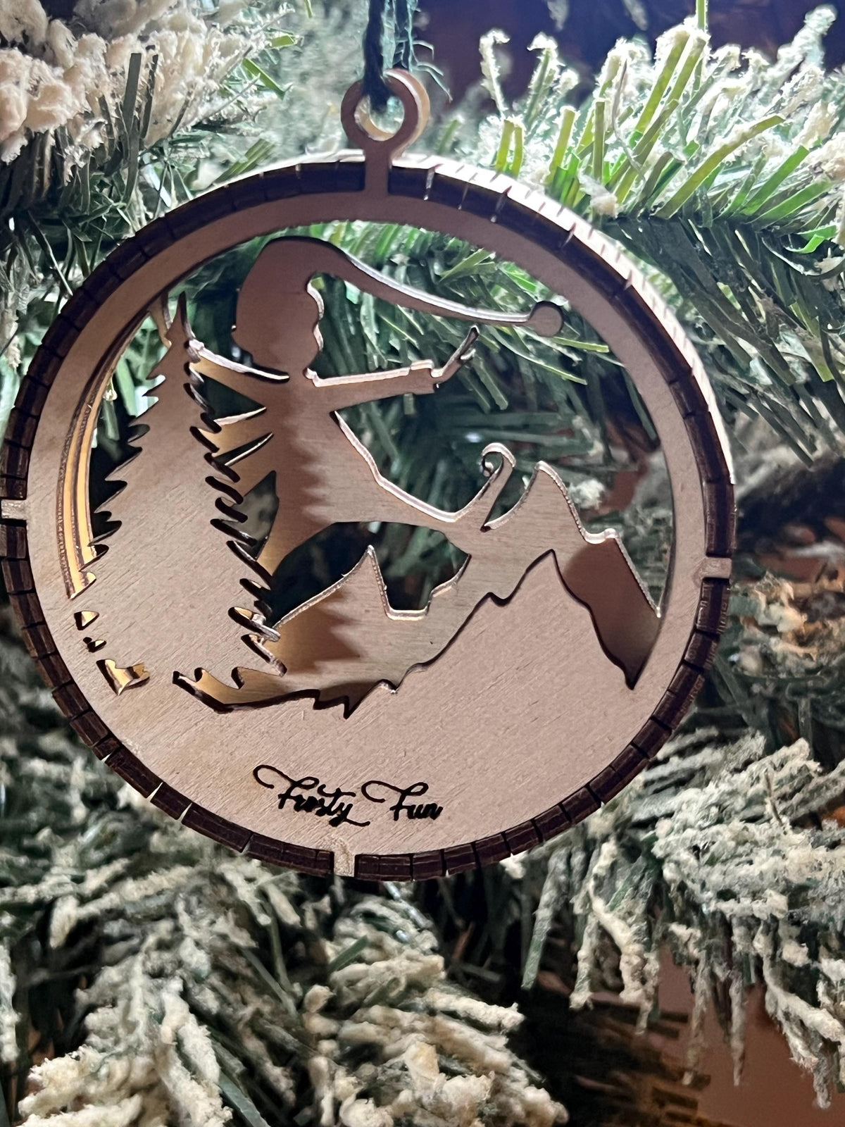 Handcrafted three-dimensional wooden ornament