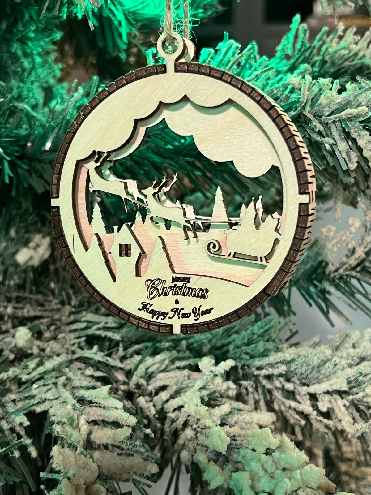 Handcrafted three-dimensional wooden ornament