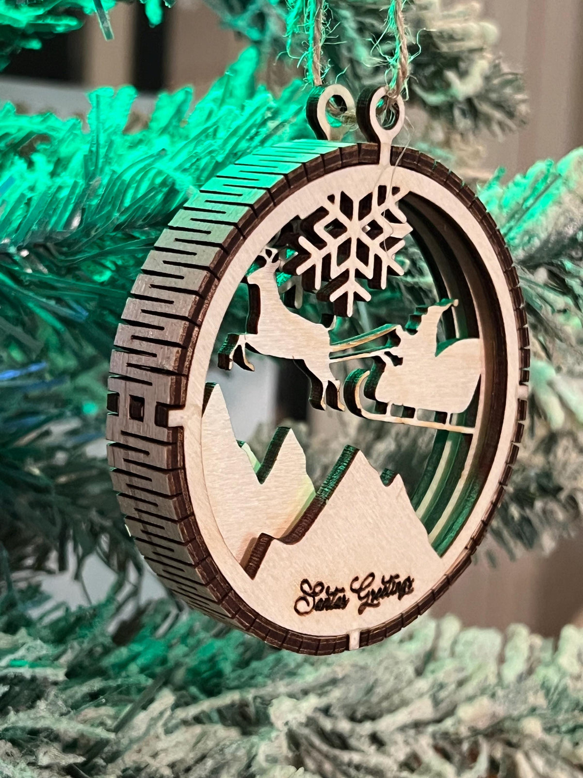 Handcrafted three-dimensional wooden ornament