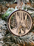 Handcrafted three-dimensional wooden ornament