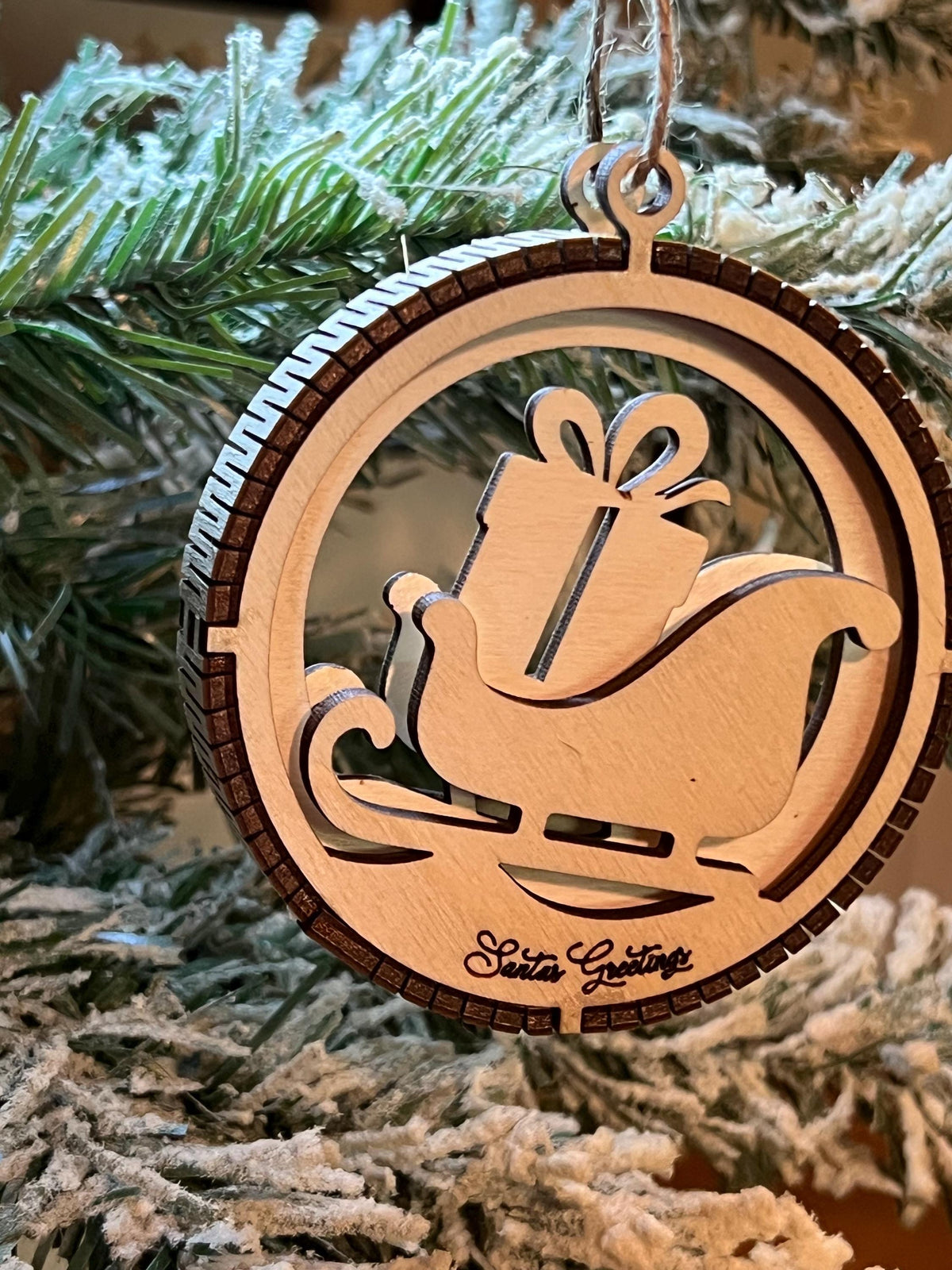 Handcrafted three-dimensional wooden ornament