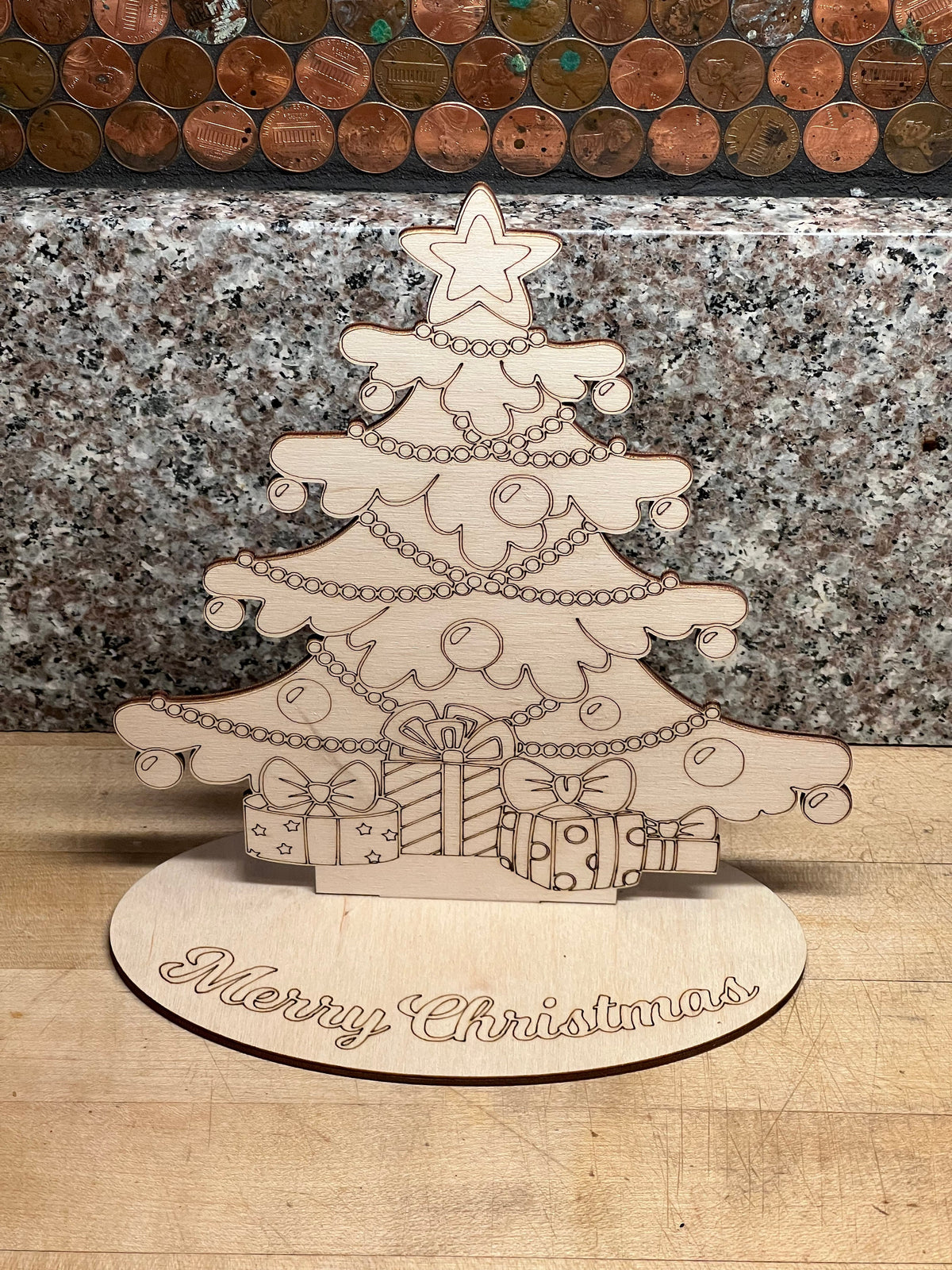 This is a custom-made keepsake Christmas tree