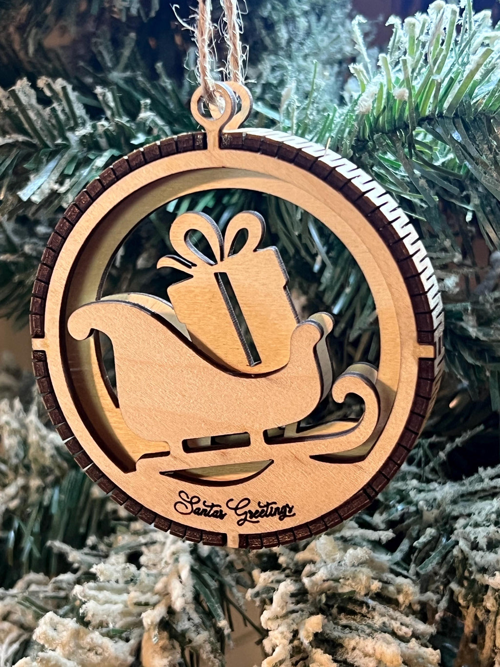 Handcrafted three-dimensional wooden ornament