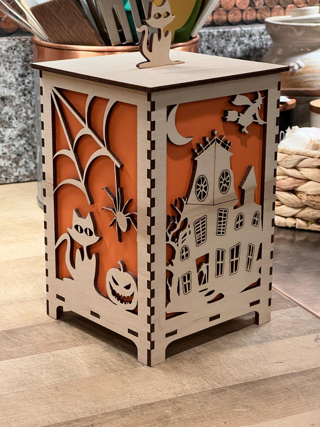 This is a Halloween tea lantern
