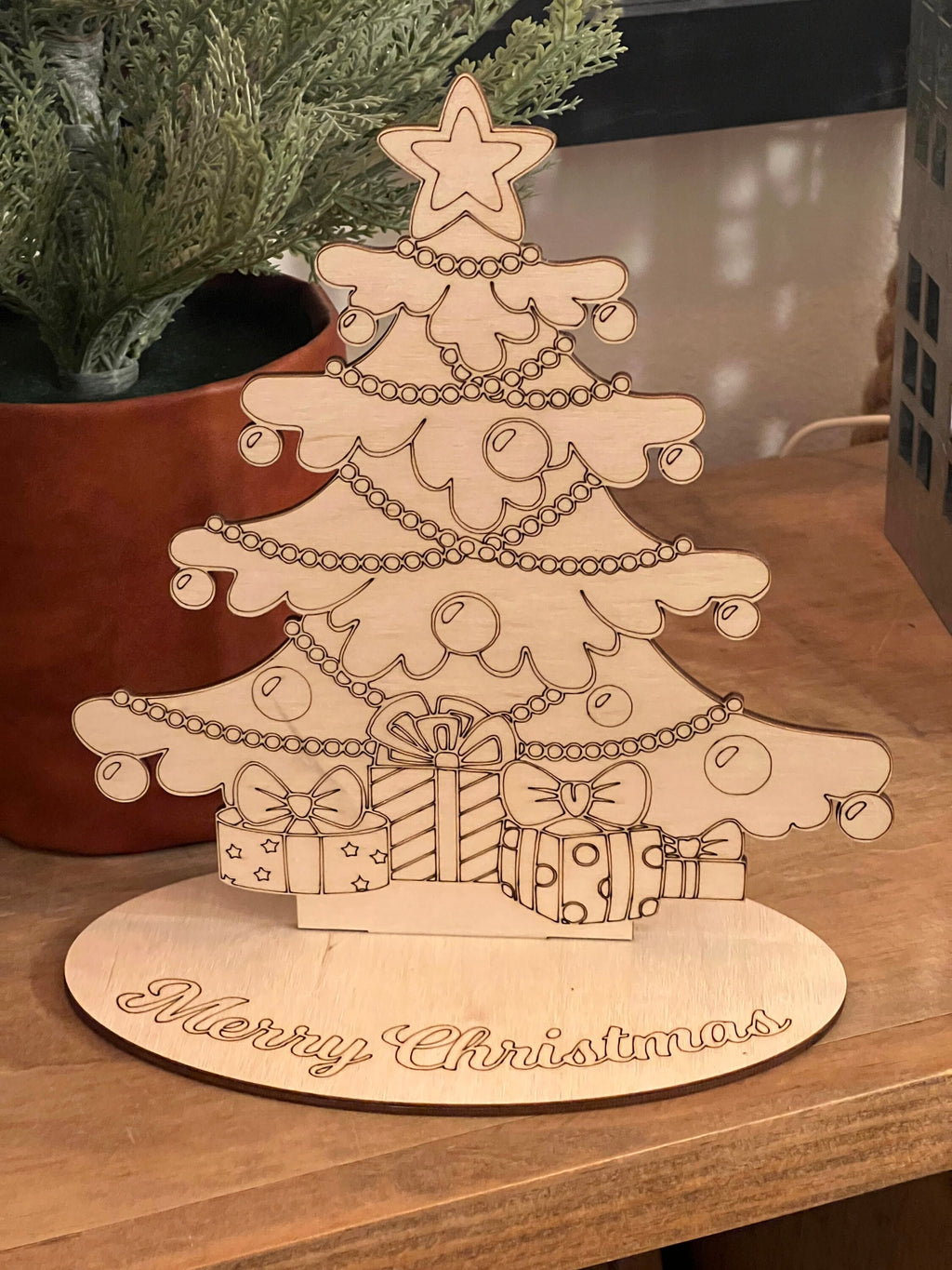 This is a custom-made keepsake Christmas tree