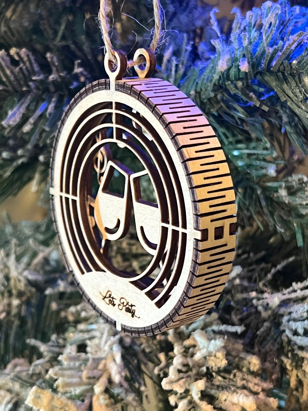 Handcrafted three-dimensional wooden ornament