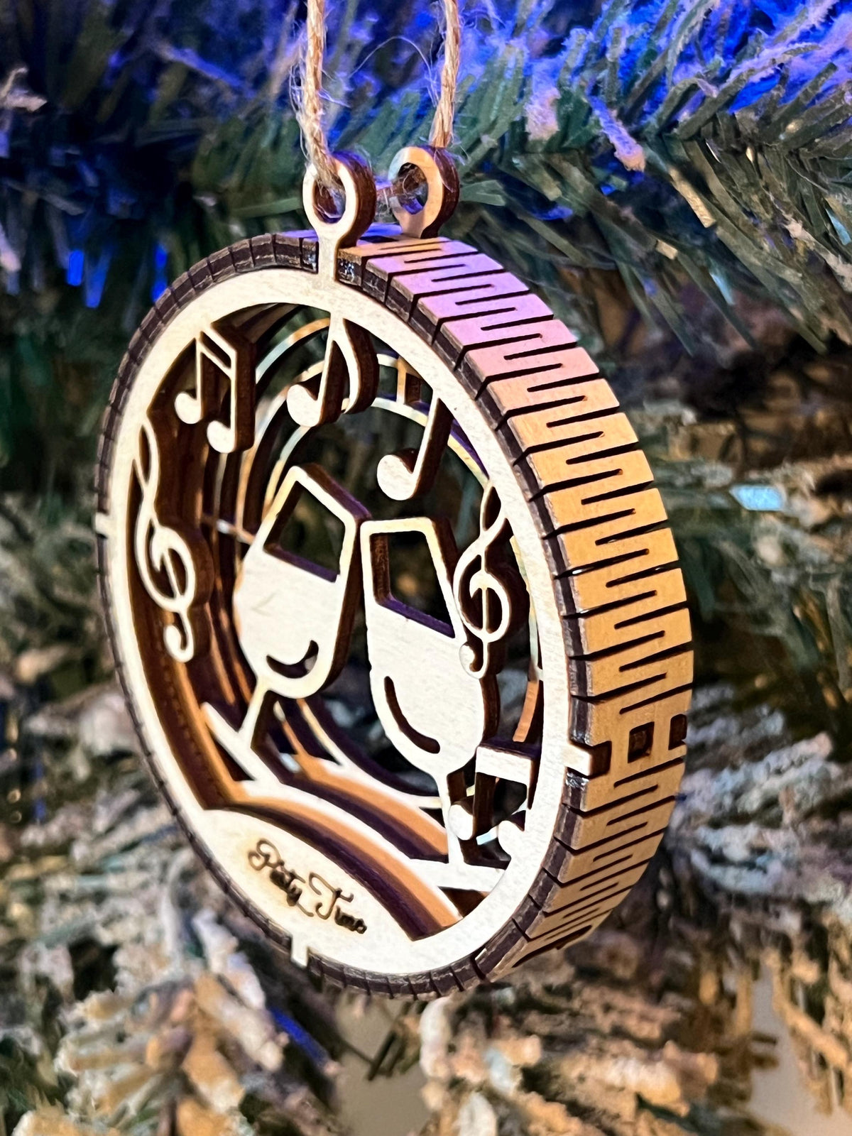Handcrafted three-dimensional wooden ornament