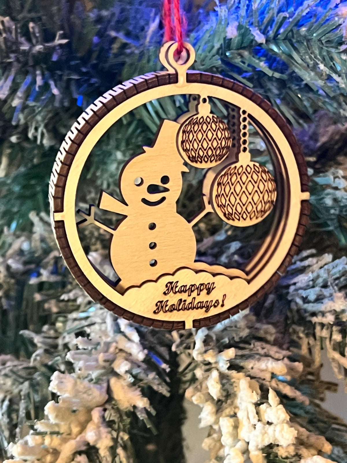 Handcrafted three-dimensional wooden ornament