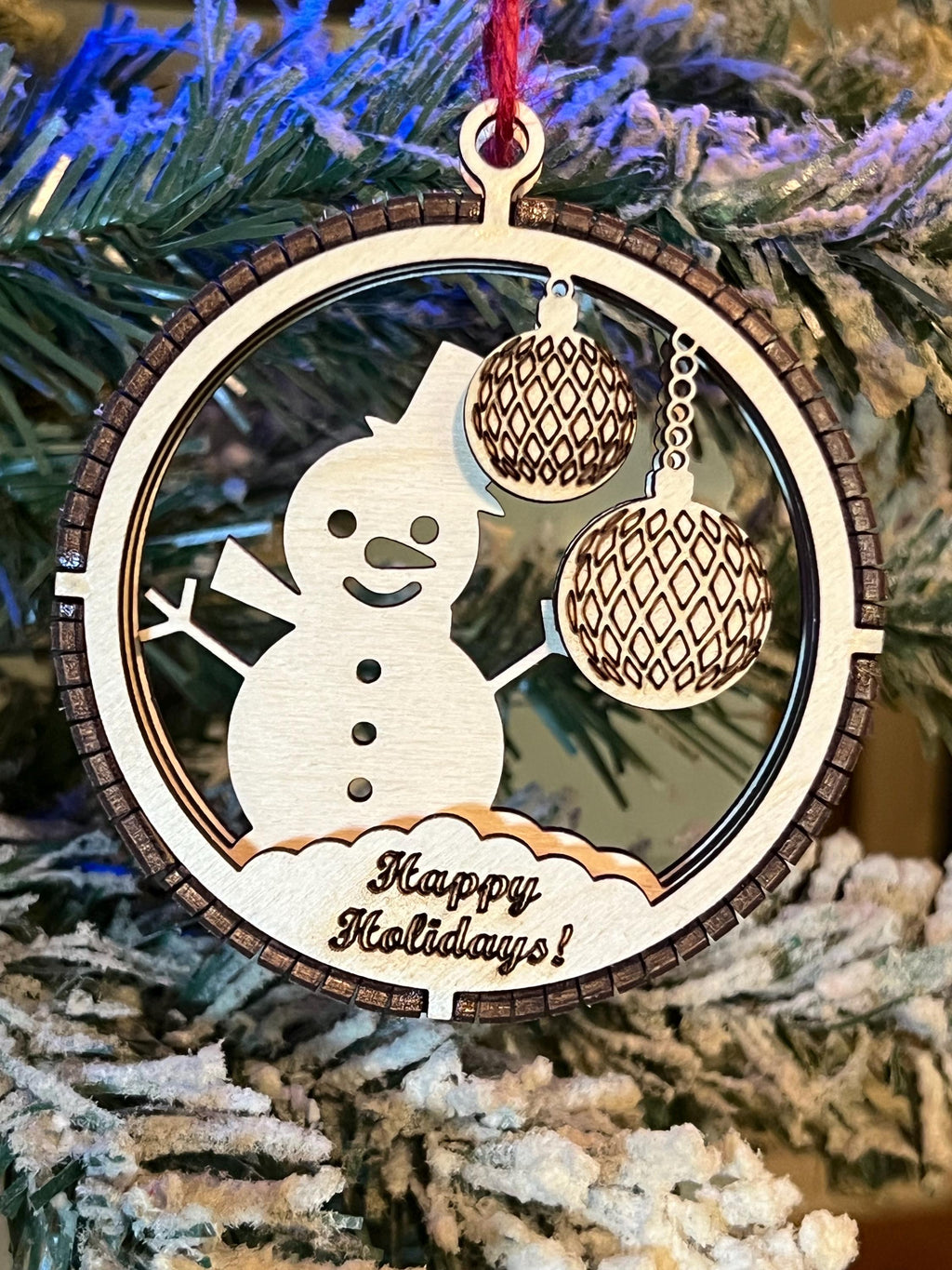 Handcrafted three-dimensional wooden ornament