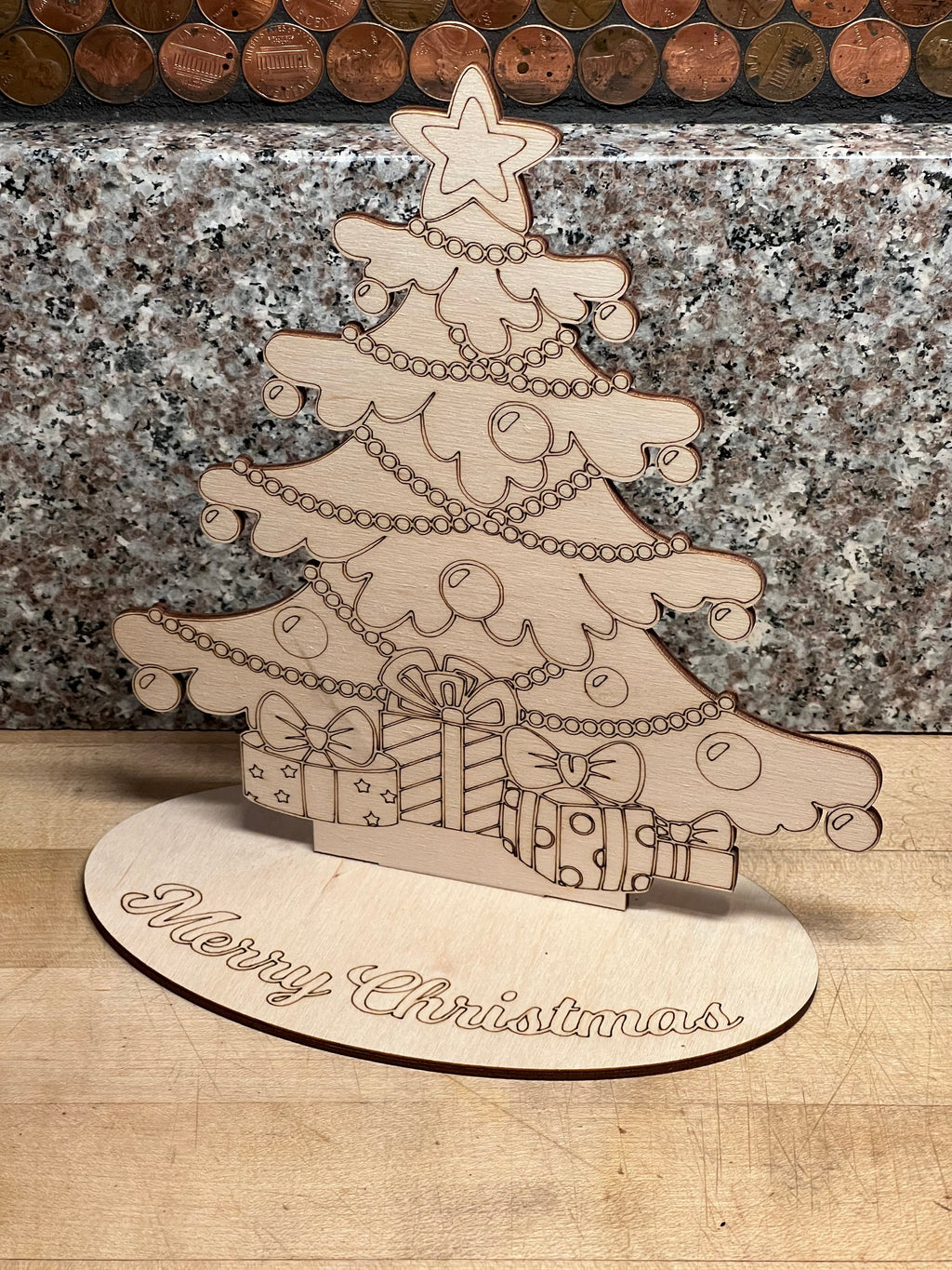 This is a custom-made keepsake Christmas tree