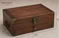 Elegant Mahjong Set Case | Hardwood Storage Box with Brass Corners and Pull-Out Drawer
