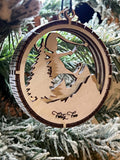 Handcrafted three-dimensional wooden ornament