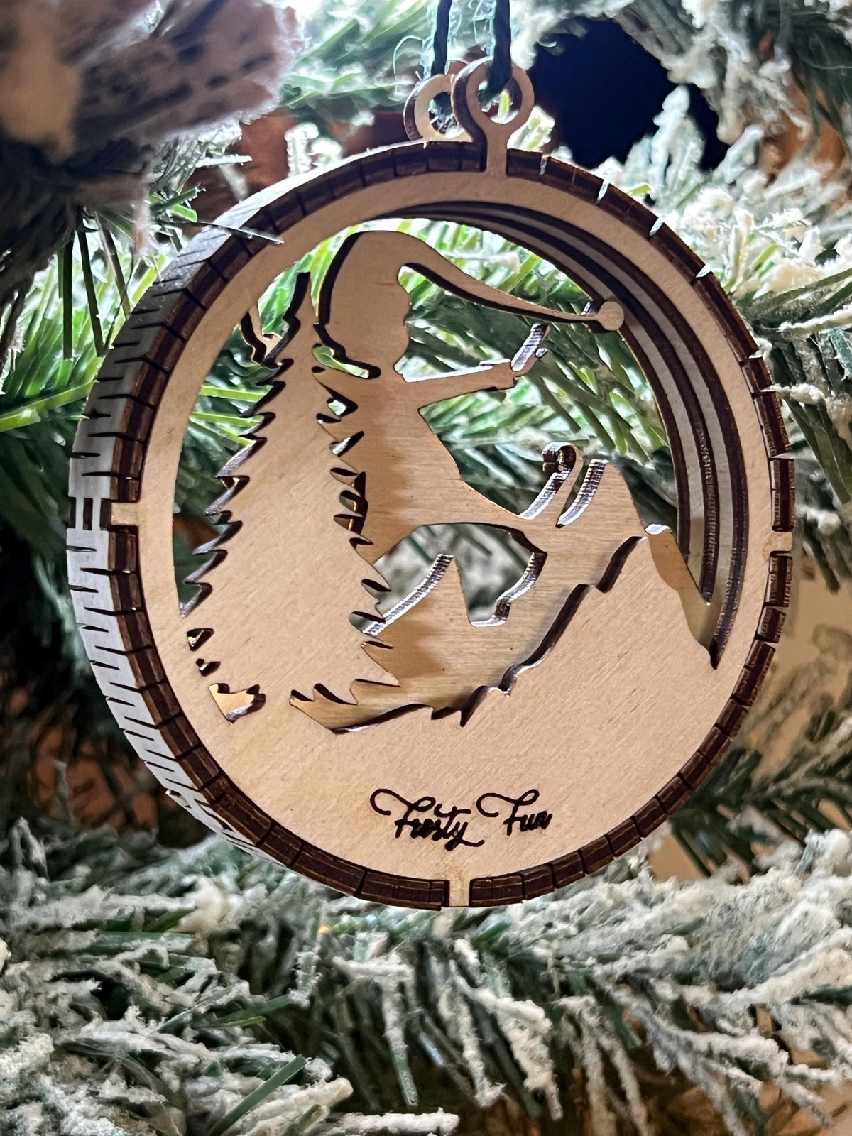 Handcrafted three-dimensional wooden ornament