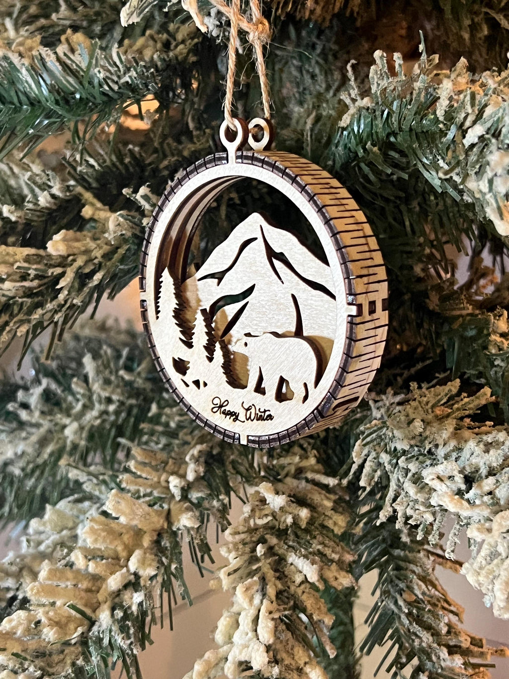 Handcrafted three-dimensional wooden ornament