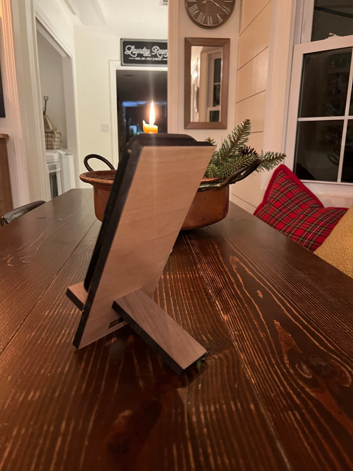 Solid wood cherry, and walnut phone stand