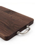 Black Walnut Cutting Board with Brushed Nickel Handle | Handmade Serving Board | Charcuterie Board | Custom Kitchen Gift
