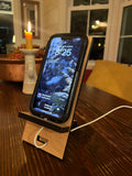 Solid wood cherry, and walnut phone stand