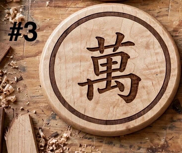 Mahjong wooden game coasters