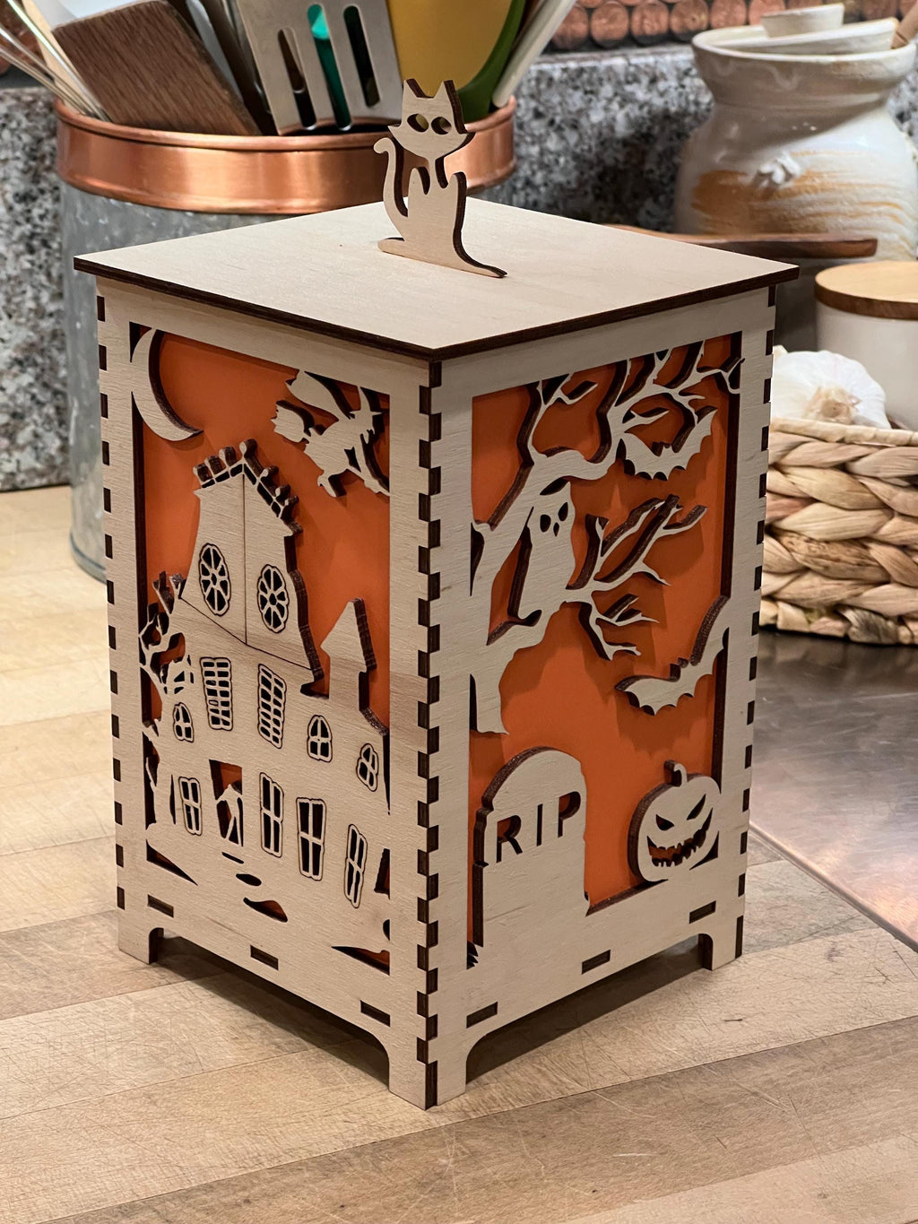 This is a Halloween tea lantern