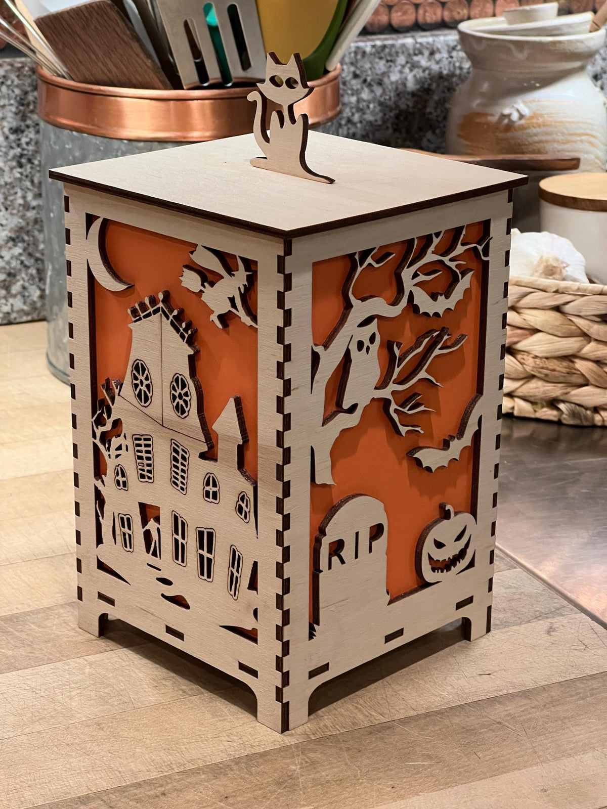 This is a Halloween tea lantern