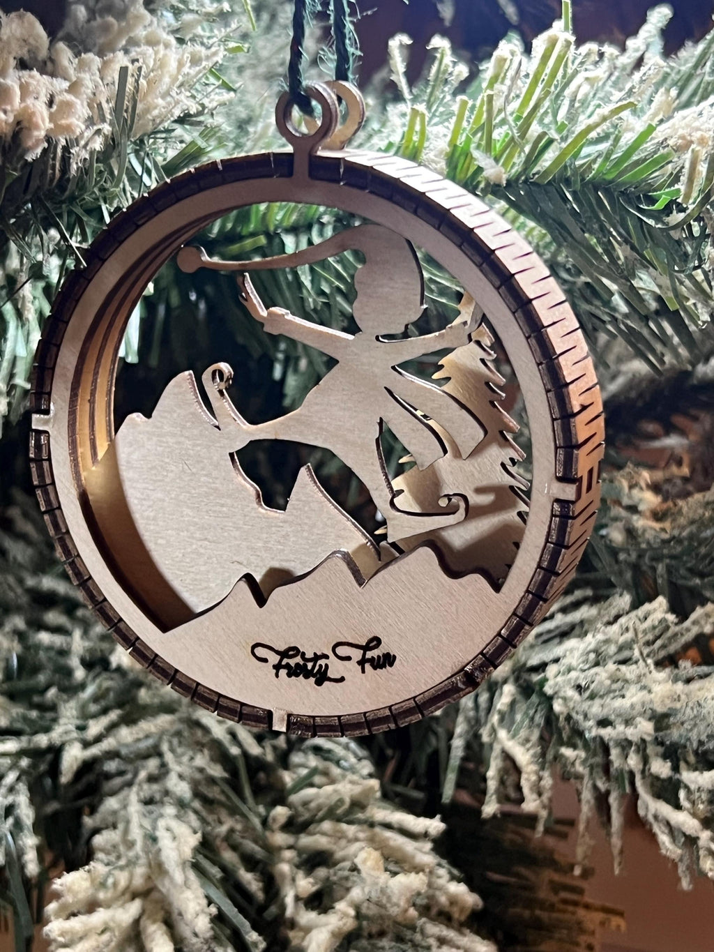 Handcrafted three-dimensional wooden ornament