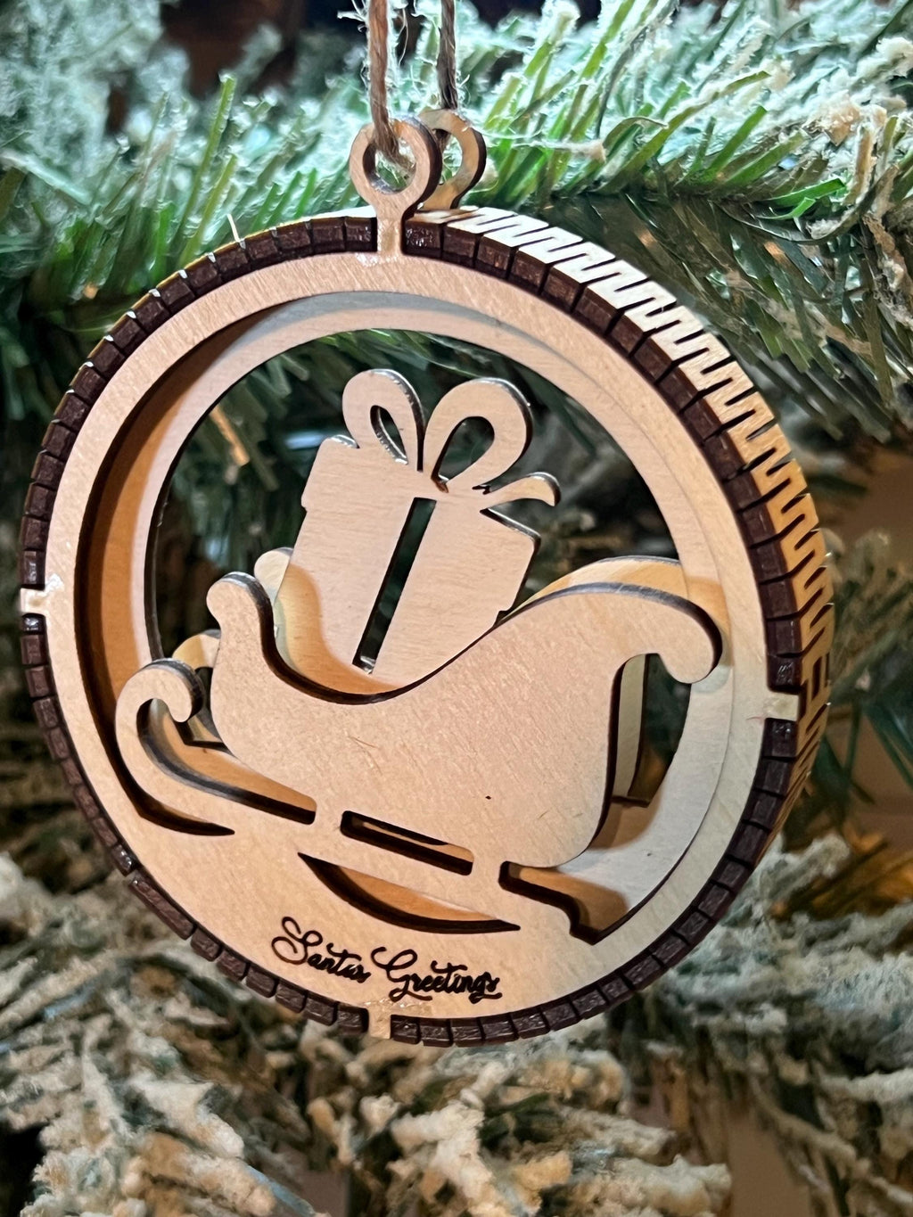 Handcrafted three-dimensional wooden ornament