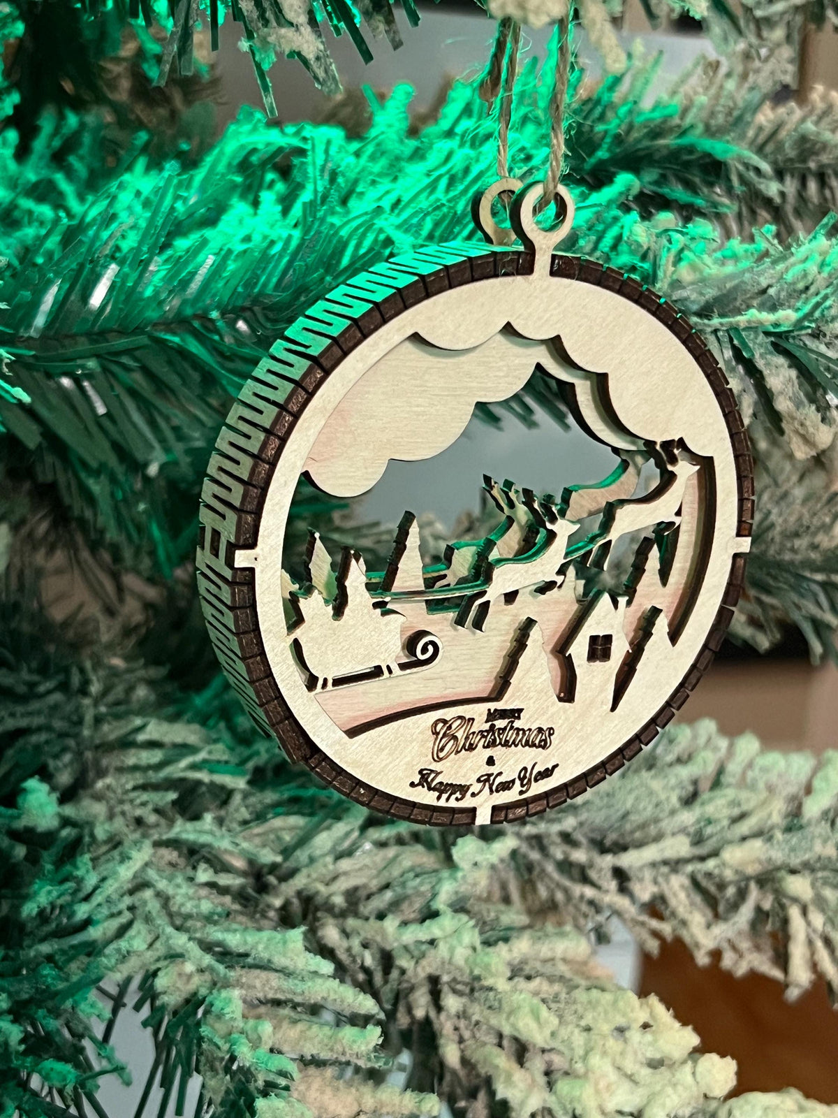 Handcrafted three-dimensional wooden ornament
